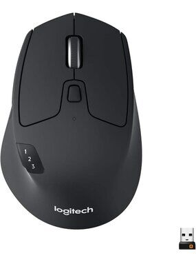 Multi-Device Wireless Mouse - Full Size Ergonomic Design, Bluetooth & USB